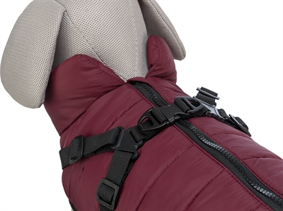 TRIXIE Hondenjas Pirou met tuig - waterafstotend, gewatteerd - Sangria - 40 cm