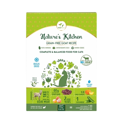 PAWFECT Gevriesdroogde Kattenvoeding Goat Recipe 250 gr – Graanvrij
