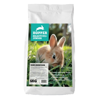 HOPPER Selective+ Junior konijnenvoer 5 kg – zonder suikers
