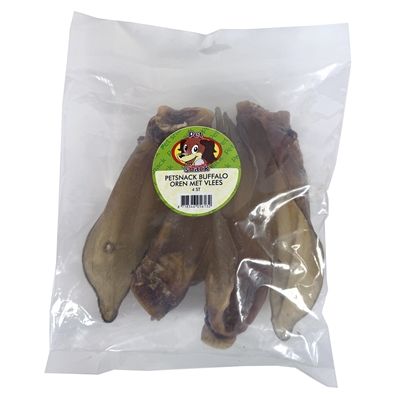 PETSNACK Chewy Buffalo Ears With Meat 4 pcs - Hundefutter