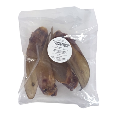 PETSNACK Chewy Buffalo Ears With Meat 4 pcs - Hundefutter