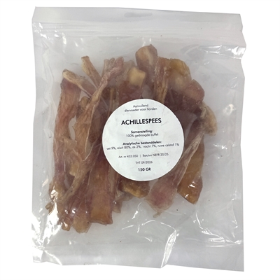 Petsnack Kauwsnack Achillespees 150 gr – 100% Natuurlijke Buffelpees