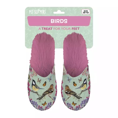 MERKLOOS pantoffel Tuinvogels Groen/Roze 39-42 – Dierenprint