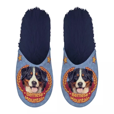 MERKLOOS pantoffel Bernese Mountain Dog donkerblauw 39-42 cm – dierenprint