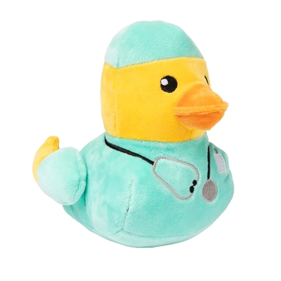 FUZZYARD Hondenspeeltje Duck Ducktor Pluche superzacht met pieper - 16x15x17 cm