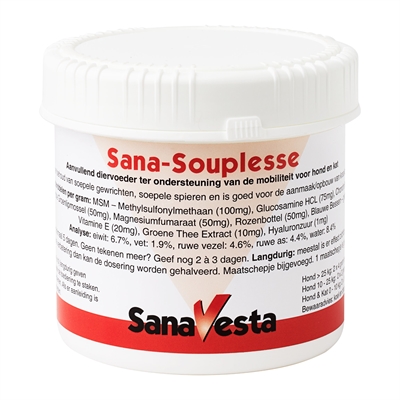 SANAVESTA Voedingssupplement SANA-SOUPLESSE | Voor soepele spieren & gewrichten, MSM & glucosamine - 275 g