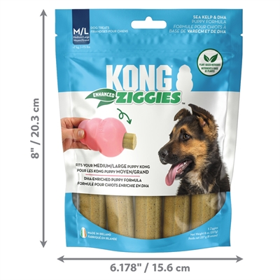 KONG Hundekauartikel Ziggies Enhanced Pup M/L 227 g - Natürlicher Snack