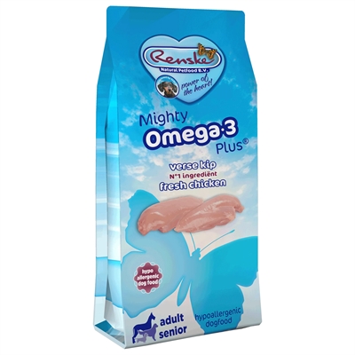 RENSKE Hondenvoer Mighty Omega Plus Kip/Rijst 12 kg – Hypoallergeen