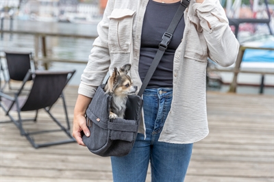 TRIXIE Hondentas Be Nordic Ingrid | Hoog draagcomfort - Zwart - 40x15x30 cm