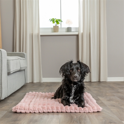 TRIXIE Ligmat Lonni Ribfluweel - Zacht pluche, ultiem ligcomfort - Roze - 50x35 cm
