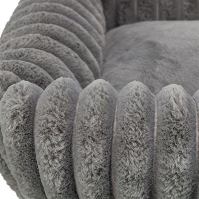 TRIXIE Hondenmand Lonni Ribfluweel - Hoekig met vast kussen en dikke vulling - Lichtbruin - 80x60 cm