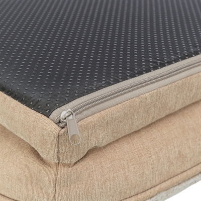TRIXIE Hondenmand Lino Hoekig Orthopedisch 2-lagen memory foam - Afneembare hoes - Beige - 90x65 cm