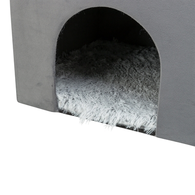 TRIXIE Kattenhuis Harvey 38×38 cm – Grijs-Wit/Zwart
