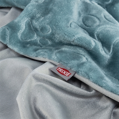 TRIXIE Hondendeken Barry softpluche, tweelaags - Blauw/Grijs - 150x100 cm