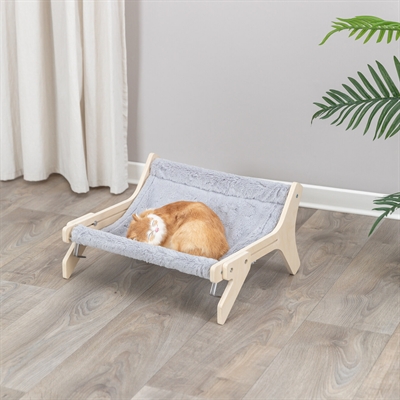 TRIXIE Hangmat Hout Onbehandeld Grijs 47×24×38 cm – Luxe Kattenrustplek