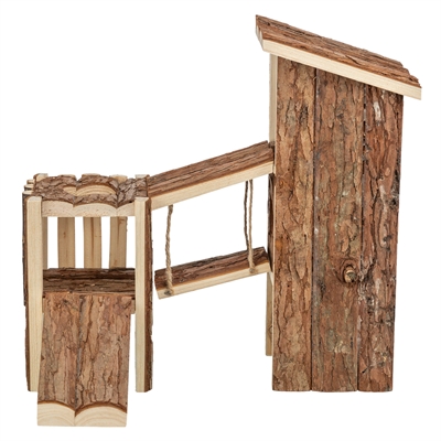 TRIXIE speelplaats Tjorven 32×19×29 cm – schorshout voor muizen/hamsters