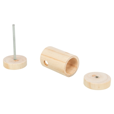 TRIXIE Snack Roll Hout Onbehandeld 6×6×11 cm – Interactief Speelgoed