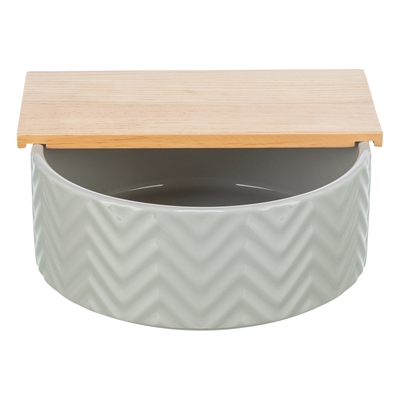 TRIXIE Zandbad Muizen/Hamsters Keramiek/Hout 20×20 cm – Afneembaar Platform