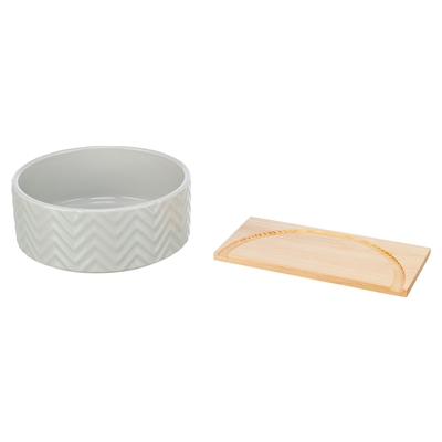 TRIXIE Zandbad Muizen/Hamsters Keramiek/Hout 20×20 cm – Afneembaar Platform