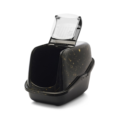 SAVIC Kattenbak Nestor 56×39×38,5 cm – Zwart/Goud Marble