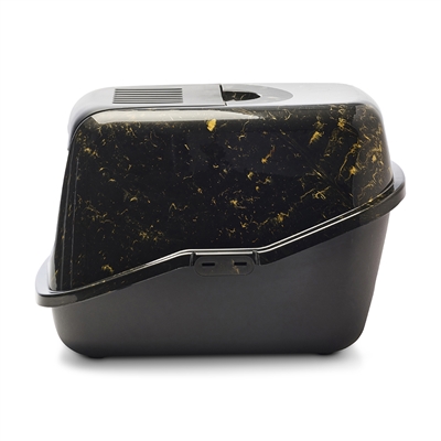 SAVIC Kattenbak Nestor 56×39×38,5 cm – Zwart/Goud Marble