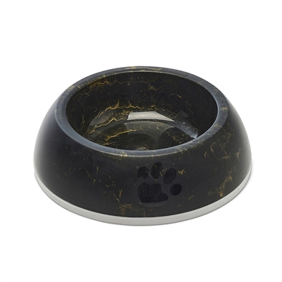 SAVIC Voerbak Delice 2 Marble antisliprand en vaatwasserbestendig - zwart-goud marmer - 0,6 L (Ø20,5x6,5 cm)