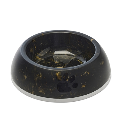 SAVIC Voerbak Delice 3 Marble antislip & vaatwasserbestendig - Zwart/Goud - Ø26x8 cm 1,2 L
