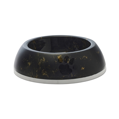 SAVIC Voerbak Delice 3 Marble antislip & vaatwasserbestendig - Zwart/Goud - Ø26x8 cm 1,2 L