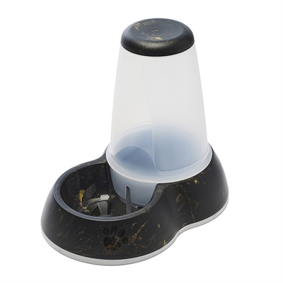 SAVIC Hondendrinkbak Loop Marble 3 L antislip bodem - Zwart/goud - 32,5x22x29 cm