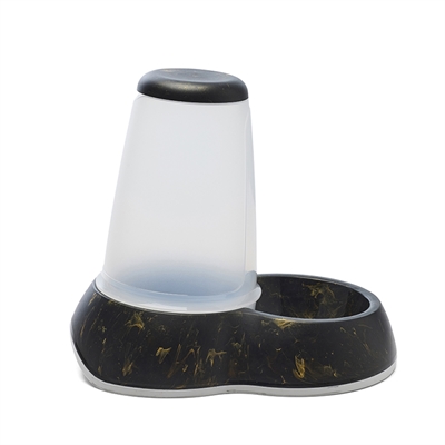 SAVIC Hondendrinkbak Loop Marble 3 L antislip bodem - Zwart/goud - 32,5x22x29 cm