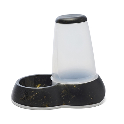 SAVIC Hondendrinkbak Loop Marble 3 L antislip bodem - Zwart/goud - 32,5x22x29 cm