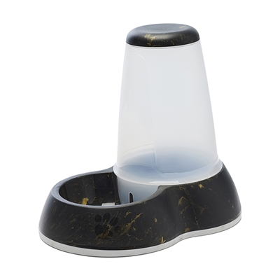 SAVIC Hondendrinkbak Loop Marble 3 L antislip bodem - Zwart/goud - 32,5x22x29 cm