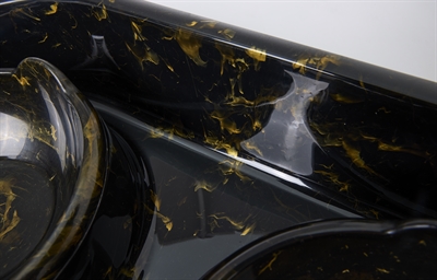 SAVIC Voerbak Drinkbak Butler Marble Zwart/Goud 45×36 cm – 2x300 ml