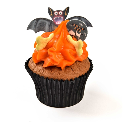 THE BARKING BAKERY Hondensnack Carob Woofin cupcake met yoghurtglazuur & knapperige koekjes - Oranje