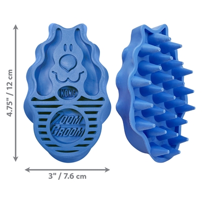KONG Hondenborstel Zoomgroom Boysenberry Blauw 12×7,5 cm – Massage
