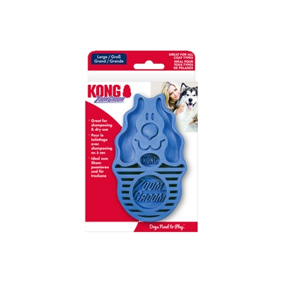 KONG Hondenborstel Zoomgroom Boysenberry Blauw 12×7,5 cm – Massage