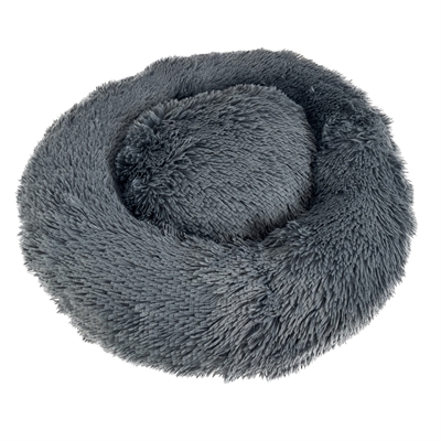 SAZZZ Hundekorb Flauschig Anthrazit Grau 65×65 cm - Bequem