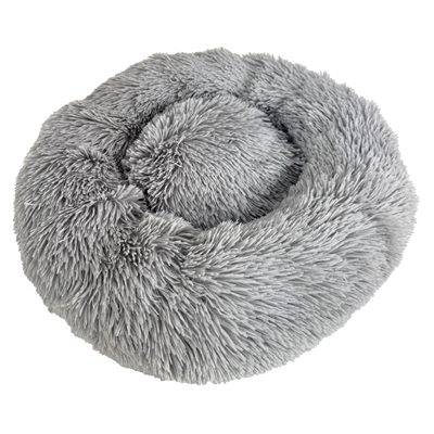 SAZZZ Hondenmand Fluffy Zachte vulling & stevige opstaande rand - Lichtgrijs - 52x52x13 cm