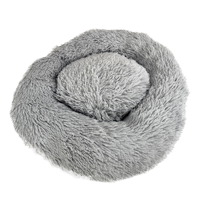 SAZZZ Hundekorb flauschig hellgrau 65×65 cm - weich und bequem