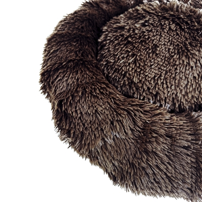 SAZZZ Hondenmand Fluffy - Zachte vulling & opstaande randen - Bruin - 65x65x15 cm