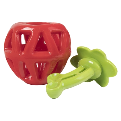 FOFOS honden speelgoed Fruity-Bites Treat Dispenser Aardbei 11×9×7 cm