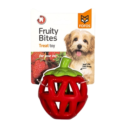 FOFOS honden speelgoed Fruity-Bites Treat Dispenser Aardbei 11×9×7 cm