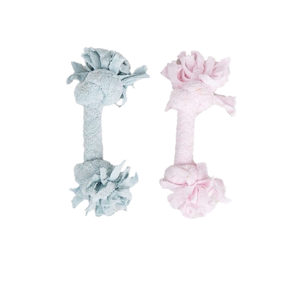 FOFOS Hondenspeeltje Terry Puppy Touw 2 Knopen - terrycloth, kauwen & trekken - 22x6x6 cm