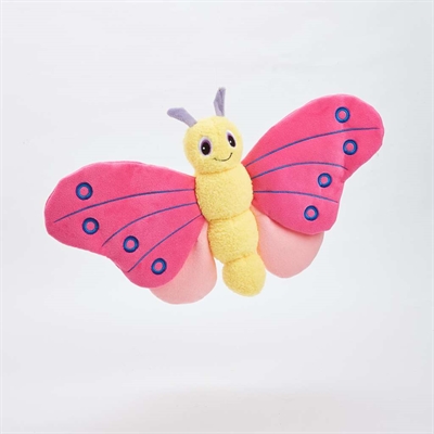 FOFOS Hondenknuffel Jumbo Butterfly zacht pluche met pieper & crinkle - roze - 25x38x10 cm