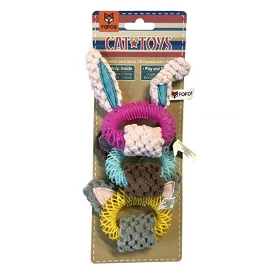 FOFOS Kattenspeeltjes FOFOS TINY TRIPLE EARS 3 st – Met kattenkruid