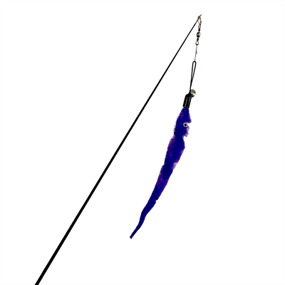 EASYPETS Kattenhengel Uitschuifbare Worm | Interactief & stimuleert jachtinstinct - Paars - 26-80 cm