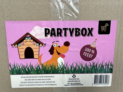 FREDS honden traktatiebox Partybox 2,4 kg – feestelijke snacks