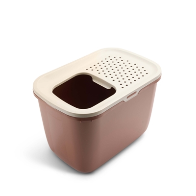 SAVIC kattenbak Hop In 58,5×39×39,5 cm – Champagne Roze/Terracotta