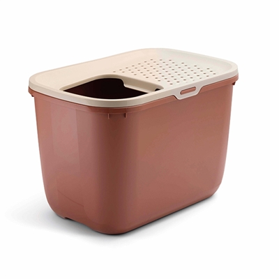 SAVIC kattenbak Hop In 58,5×39×39,5 cm – Champagne Roze/Terracotta