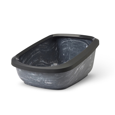 SAVIC Kattenbak Aseo Jumbo Marble Grijs/Zwart 67,5×48,5 cm – Hygiënisch